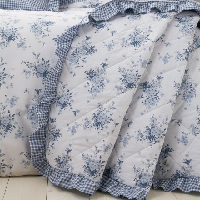 Catherine Lansfield Lucie Floral Frill Fully Reversible Bedspread - image 1