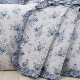 Catherine Lansfield Lucie Floral Frill Fully Reversible Bedspread - thumbnail 1