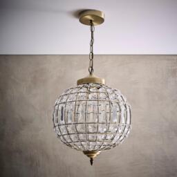 K Living Prestbury Antique Brass & Clear Acrylic One Light - thumbnail 1