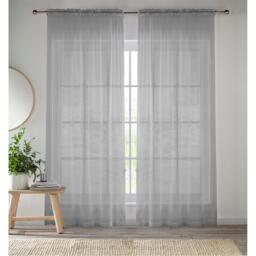 Enhanced Living 2 Plain Sheer Voile Panels with Rod Pocket (Pair) - thumbnail 1