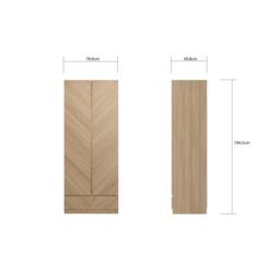 GFW GFW Catania 2 Door 1 Drawer Wardrobe - thumbnail 7