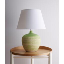 K Living Tenby Glazed Ceramic Table Lamp With Fabric Shade - thumbnail 2