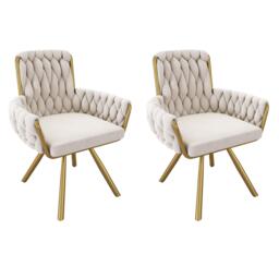 Urban Meuble Set Of 2 Velvet Dining Chair With Arm - thumbnail 2