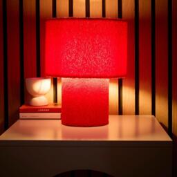 K Living Osaka Red Teddy Velvet Table Lamp - thumbnail 2