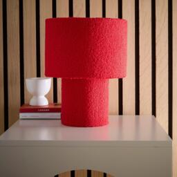 K Living Osaka Red Teddy Velvet Table Lamp - thumbnail 1