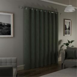 Enhanced Living Austin 100% Blackout Linen Look Eyelet Curtains - thumbnail 2