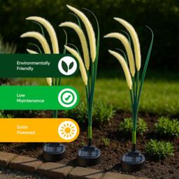 Streetwize Pack of 3 Solar Setaria Viridis Stake Light - thumbnail 6