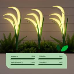 Streetwize Pack of 3 Solar Setaria Viridis Stake Light - thumbnail 5