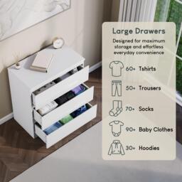 Lassic Glinton 3 Drawer Chest High Gloss - thumbnail 6