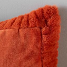 Catherine Lansfield Velvet and Faux Fur Soft Touch Cushion - thumbnail 3