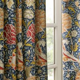 Morris and Co Cray Fully Lined Floral Velvet Pencil Pleat Curtai - thumbnail 5