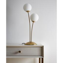 K Living Mabel 2 Light Satin Brass Table Lamp