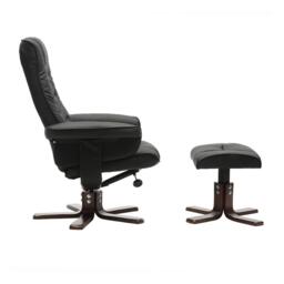 Kabinet UK Upholstered Swivel Recliner Chair with Ottoman - thumbnail 4