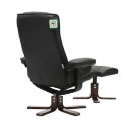 Kabinet UK Upholstered Swivel Recliner Chair with Ottoman - thumbnail 6