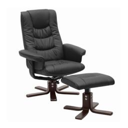 Kabinet UK Upholstered Swivel Recliner Chair with Ottoman - thumbnail 3