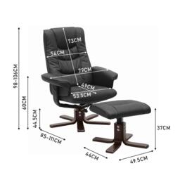 Kabinet UK Upholstered Swivel Recliner Chair with Ottoman - thumbnail 7