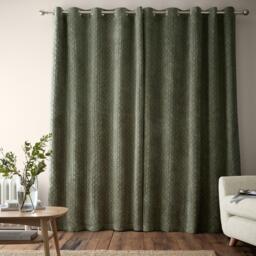 Bianca Attica Velvet Blackout Eyelet Curtains - thumbnail 2