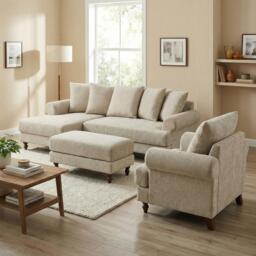 Biba Freddy L Shaped Corner Chenille Sofa - thumbnail 7