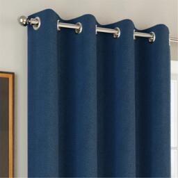 Enhanced Living Chester Navy 100% Blackout Herringbone Curtains - thumbnail 2