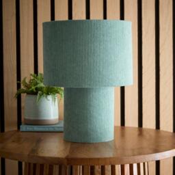 K Living Tokyo Green Velvet Stripe Table Lamp - thumbnail 1