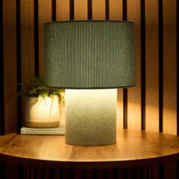 K Living Tokyo Green Velvet Stripe Table Lamp - thumbnail 2