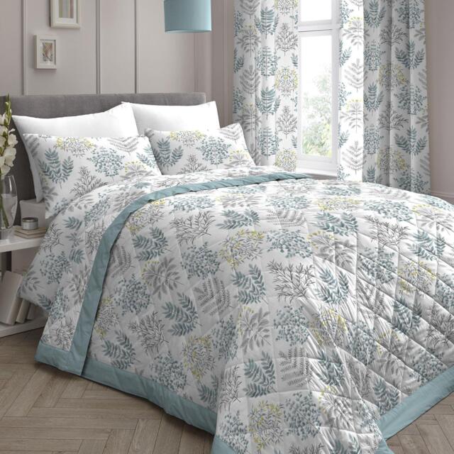 Dreams and Drapes Emily Floral Bedspread in Duck Egg - image 1