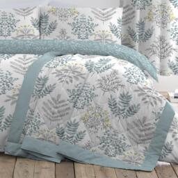 Dreams and Drapes Emily Floral Bedspread in Duck Egg - thumbnail 2