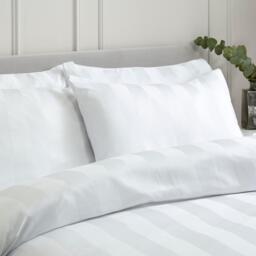 Catherine Lansfield Soft Satin Stripe Pillowcases - thumbnail 1