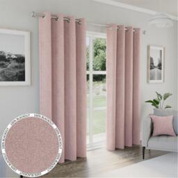 Enhanced Living Austin Blush / Pink 100% Blackout Eyelet Curtains
