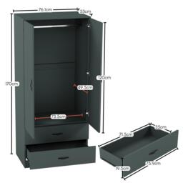 Lassic Vida Designs Riano 2 Door 2 Drawer Wardrobe - thumbnail 2