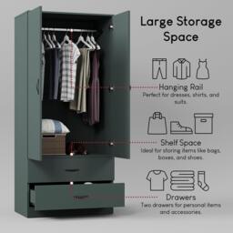 Lassic Vida Designs Riano 2 Door 2 Drawer Wardrobe - thumbnail 6