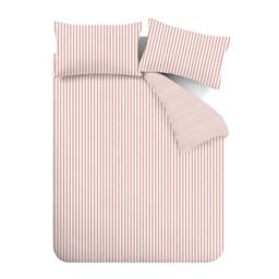 Catherine Lansfield Brushed Stripe Cotton Reversible Duvet Cover Set - thumbnail 5