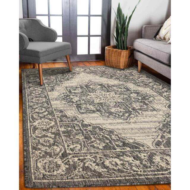 Homemaker Gel Medallion Rug Steel Grey - image 1