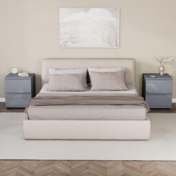 Lassic Glinton High Gloss 2 Drawer Bedside Table Chest - thumbnail 5