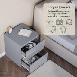 Lassic Glinton High Gloss 2 Drawer Bedside Table Chest - thumbnail 8