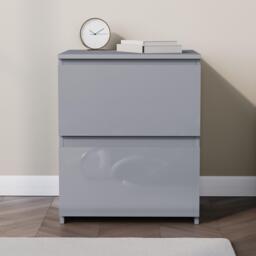 Lassic Glinton High Gloss 2 Drawer Bedside Table Chest - thumbnail 3