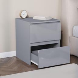 Lassic Glinton High Gloss 2 Drawer Bedside Table Chest - thumbnail 6