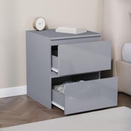 Lassic Glinton High Gloss 2 Drawer Bedside Table Chest - thumbnail 4