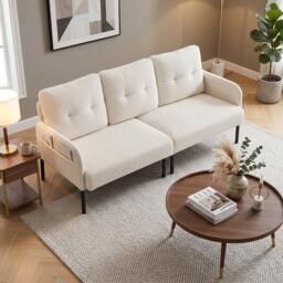 Urban Meuble Modern Corduroy 3-Seater Sofa with Pockets - thumbnail 3