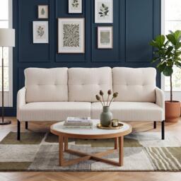 Urban Meuble Modern Corduroy 3-Seater Sofa with Pockets - thumbnail 2