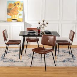 Urban Meuble Modern Dining Chair Quilted Upholstery Stylish C - thumbnail 1