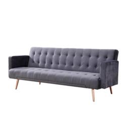 Comfy Living Plush Velvet Sofa Bed With Gold Metal Legs - thumbnail 1