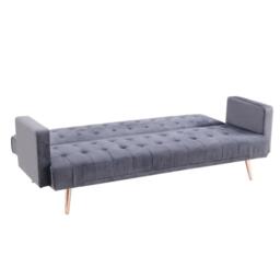 Comfy Living Plush Velvet Sofa Bed With Gold Metal Legs - thumbnail 2