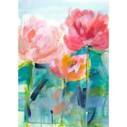 Laura Ashley Abstract Peonies Print in a White Frame - thumbnail 3