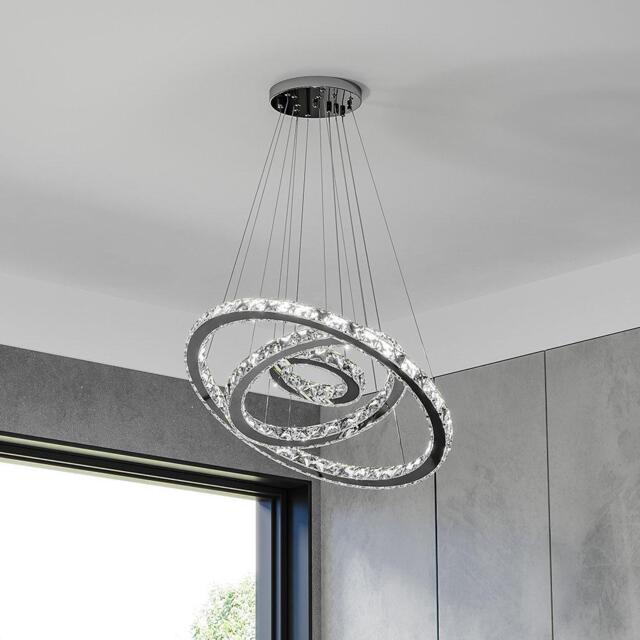 Kabinet UK Modern 3-Tier Adjustable Crystal LED Pendant Light - image 1