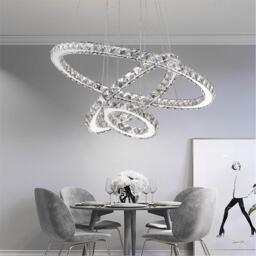 Kabinet UK Modern 3-Tier Adjustable Crystal LED Pendant Light - thumbnail 6