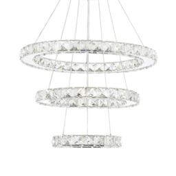 Kabinet UK Modern 3-Tier Adjustable Crystal LED Pendant Light - thumbnail 4