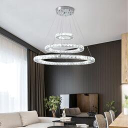 Kabinet UK Modern 3-Tier Adjustable Crystal LED Pendant Light - thumbnail 2