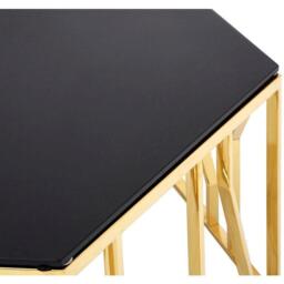 Interiors by Premier Alvaro Gold and Black Hexagonal Coffee Table - thumbnail 3