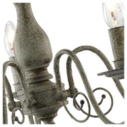 Lighting Collection Versaille 5Lt Pendant - Textured Grey Metal - thumbnail 4